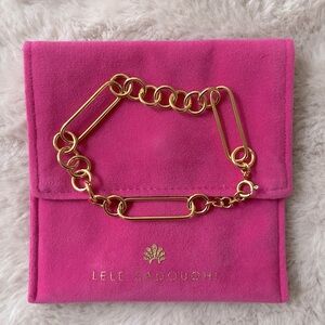 NWT Lele Sadoughi Mixed Chain Bracelet Choose Your Charm Gold